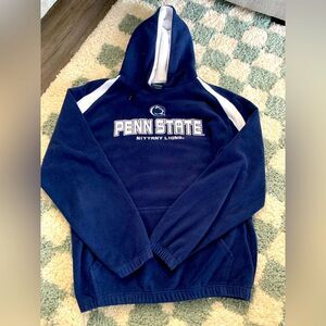 VTG Pro Edge Penn State Sweatshirt Hoodie Pullover Navy Blue White Soft Size M
